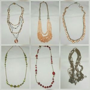 Vintage Bead and Rhinestone Long Necklace Lot